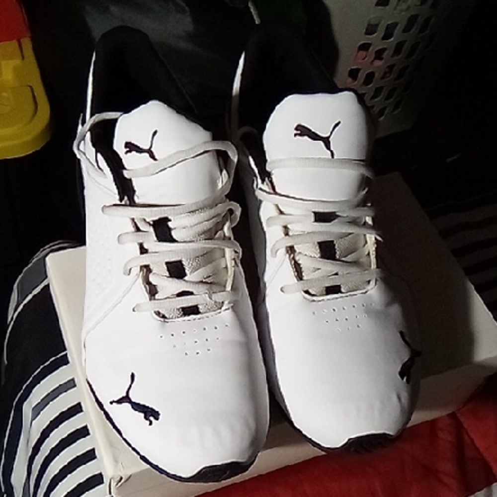 Puma White and Black Athletic Shoes